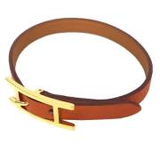 Pre-owned Leather bracelets Hermès Vintage , Orange , Dames