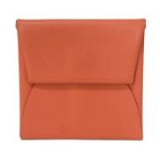 Pre-owned Leather wallets Hermès Vintage , Orange , Dames