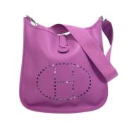 Pre-owned Leather shoulder-bags Hermès Vintage , Purple , Dames