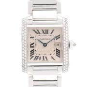 Pre-owned Metal watches Cartier Vintage , White , Dames