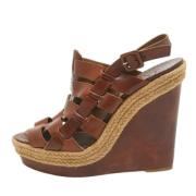 Pre-owned Leather sandals Christian Louboutin Pre-owned , Brown , Dame...