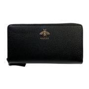 Pre-owned Leather wallets Gucci Vintage , Black , Dames