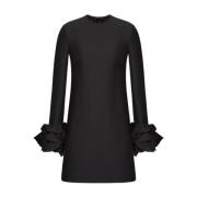 Zwarte Ruche Korte Jurk Valentino Garavani , Black , Dames