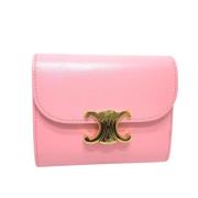 Pre-owned Leather wallets Celine Vintage , Pink , Dames