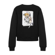 Handtekening Teddy Bear Crew Neck Sweater Moschino , Black , Dames