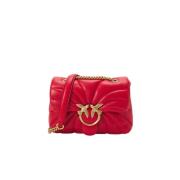 Stijlvolle Leren Tas Pinko , Red , Dames