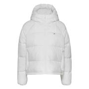 Witte gewatteerde jas met capuchon Tommy Hilfiger , White , Dames