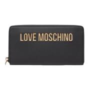 Zwarte portemonnee met ritssluiting Love Moschino , Black , Dames