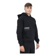 Zwarte Hoodie Premium Geografische Grafische Trui Napapijri , Black , ...