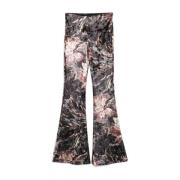 Bloemenprint Fluweel Wijde Broek Etro , Multicolor , Dames