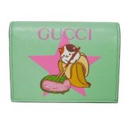 Pre-owned Leather wallets Gucci Vintage , Green , Dames