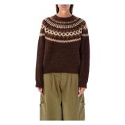 Bruine Fairisle Gebreide Kleding Aw24 YMC You Must Create , Brown , Da...