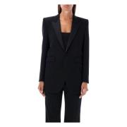 Zwarte Smocking Blazer Wol Jas Saint Laurent , Black , Dames