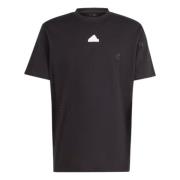 Geborduurd Nero Regular Fit T-shirt Adidas , Black , Heren