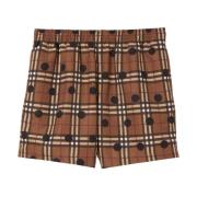 Polka Dot Check Zwemshorts Burberry , Brown , Heren