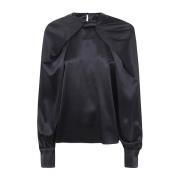 Zwarte Key Blouse Ronde Hals Max Mara , Black , Dames