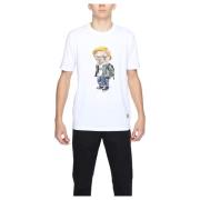 Wit Bedrukt Kortemouw T-shirt Gianni Lupo , White , Heren