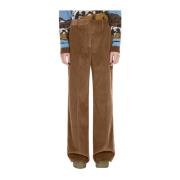 Wijde fluwelen broek Max Mara Weekend , Brown , Dames