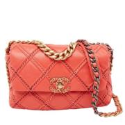 Pre-owned Leather chanel-bags Chanel Vintage , Red , Dames