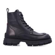 Zwarte Gesloten Hevea City Boots Moncler , Black , Heren