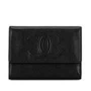 Pre-owned Leather wallets Chanel Vintage , Black , Dames