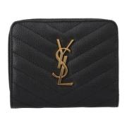 Leather wallets Saint Laurent , Black , Dames