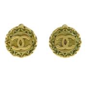 Pre-owned Metal earrings Chanel Vintage , Yellow , Dames