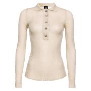 Witte polo trui met lange mouwen Pinko , White , Dames