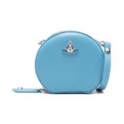 Mini Ronde Crossbody Tas Blauw Leer Vivienne Westwood , Blue , Dames