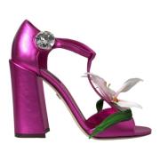 Fuchsia Bloem Hoge Hakken Sandalen Schoenen Dolce & Gabbana , Pink , D...