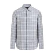 Sky Blue Verborgen Button-Down Overhemd Brioni , Blue , Heren