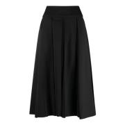 Zwarte A-lijn rok van wolmix Patou , Black , Dames