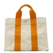 Pre-owned Canvas handbags Hermès Vintage , Beige , Dames