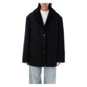 Shearling Jas Zwart Aw24 Loulou Studio , Black , Dames