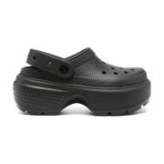 Zwarte Slip-On Sandalen met Verstelbare Band Crocs , Black , Dames