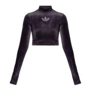 Velours top met opstaande kraag Adidas Originals , Purple , Dames