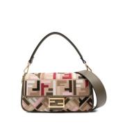 Multicolor Canvas Baguette Stijl Handtas Fendi , Multicolor , Dames