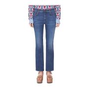 Blauwe Slim Fit Cropped Jeans Max Mara Weekend , Blue , Dames