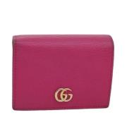 Pre-owned Leather wallets Gucci Vintage , Pink , Dames