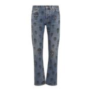 Blauw Gewassen Zwarte Jeans Alexander McQueen , Blue , Heren