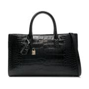 Zwarte Krokodillenleer Handtas Michael Kors , Black , Dames