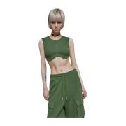 Levendige cropped katoenen top Patrizia Pepe , Green , Dames