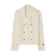 Klassieke Off White Wollen Jas Busnel , White , Dames