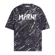 Bedrukt T-shirt Marni , Black , Dames