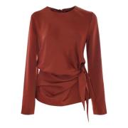 Elegant Draped Waist Blouse Kocca , Brown , Dames