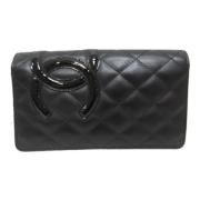 Pre-owned Leather wallets Chanel Vintage , Black , Dames