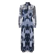 Blauwe Abstracte Gelaagde Jurk Kocca , Blue , Dames