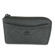 Pre-owned Leather wallets Chanel Vintage , Black , Dames