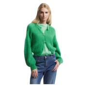 Charmant Gebreid Vest met Bishop Sleeves Kocca , Green , Dames