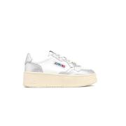 Zilveren Platform Vintage Stijl Sneakers Autry , Gray , Dames